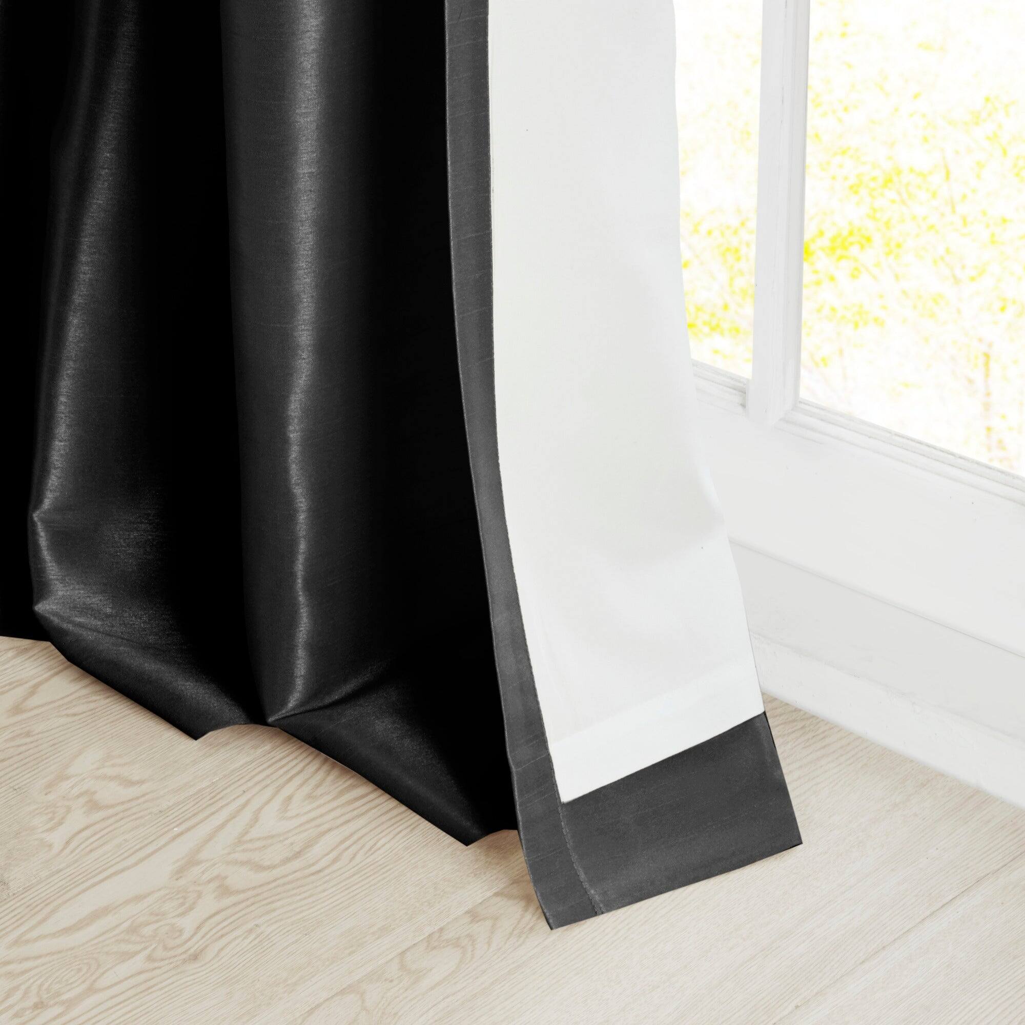 Alt View 5. BreeBe - Twist Tab Lined Window Curtain Panel Black 50x108' - Black.