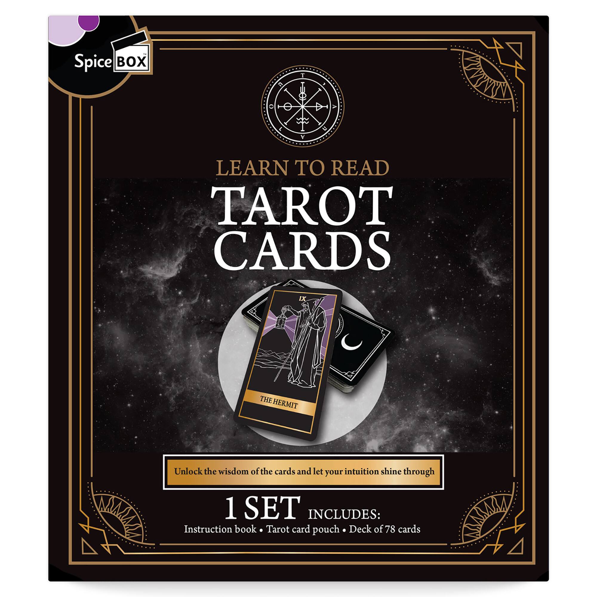 Spice Box = Learn to Read Tarot Cards The Hermit Unlock the wisdom of the cards and let your intuition shine through 1 SET INCLUDES: Instruction book Tarot card pouch Deck of 78 cards