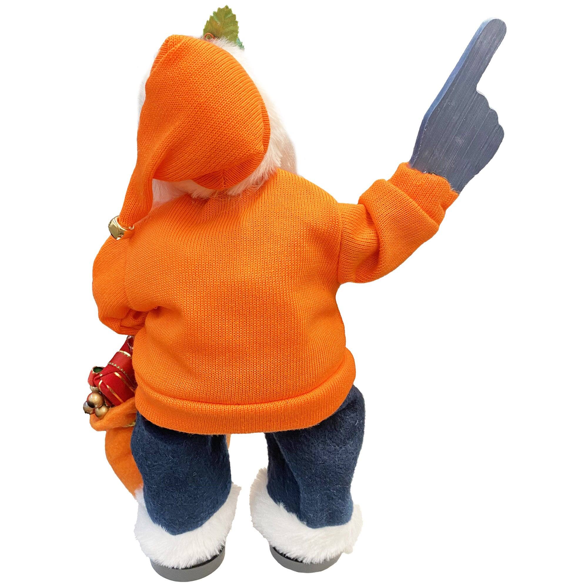 Alt View 1. Santa's Workshop - Auburn Tigers 12" Animated Musical Santa - Orange.