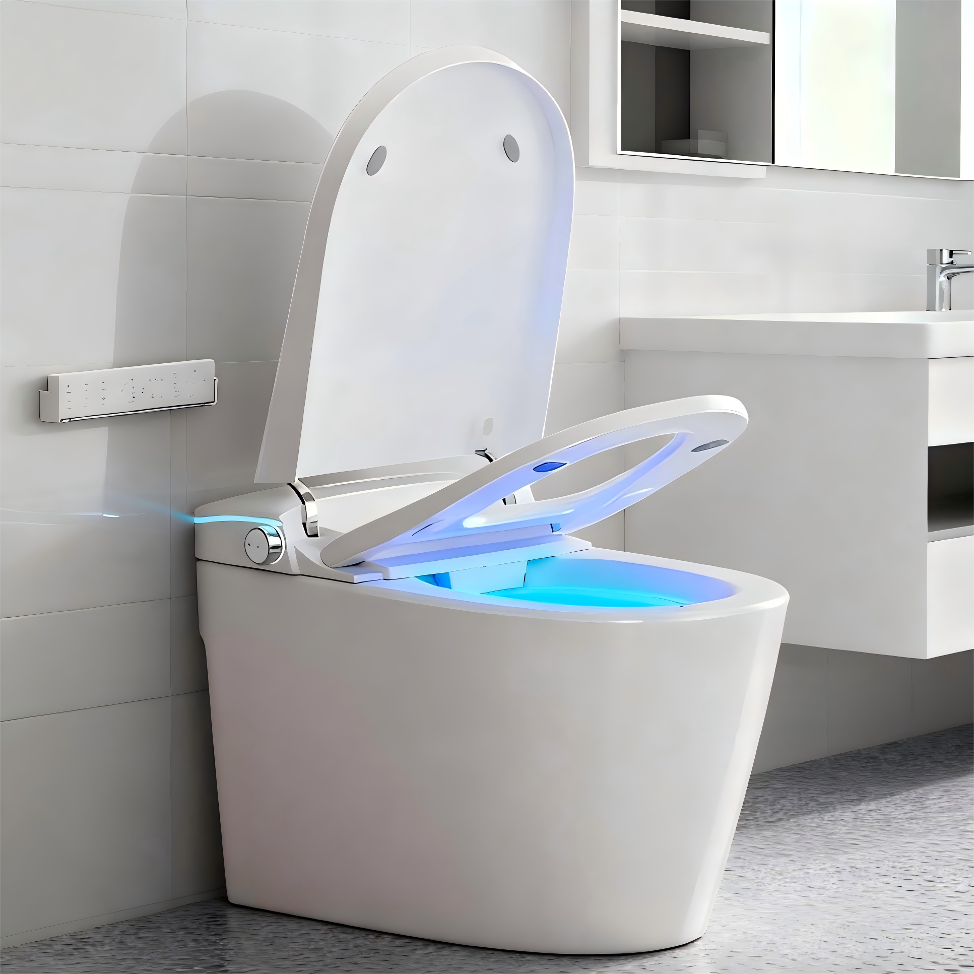 Front. Dyonery - Dyonery smart toilet, with a water tank design, foam shielding, sitz bath, drying and UV sterilization, all in one step - White.