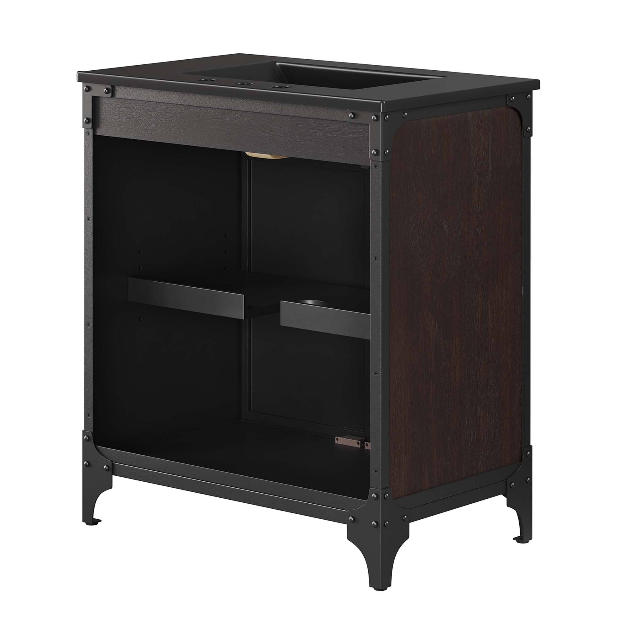 Alt View 3. Modway - Steamforge Bathroom Vanity Basin Included by Modway - Black Black.