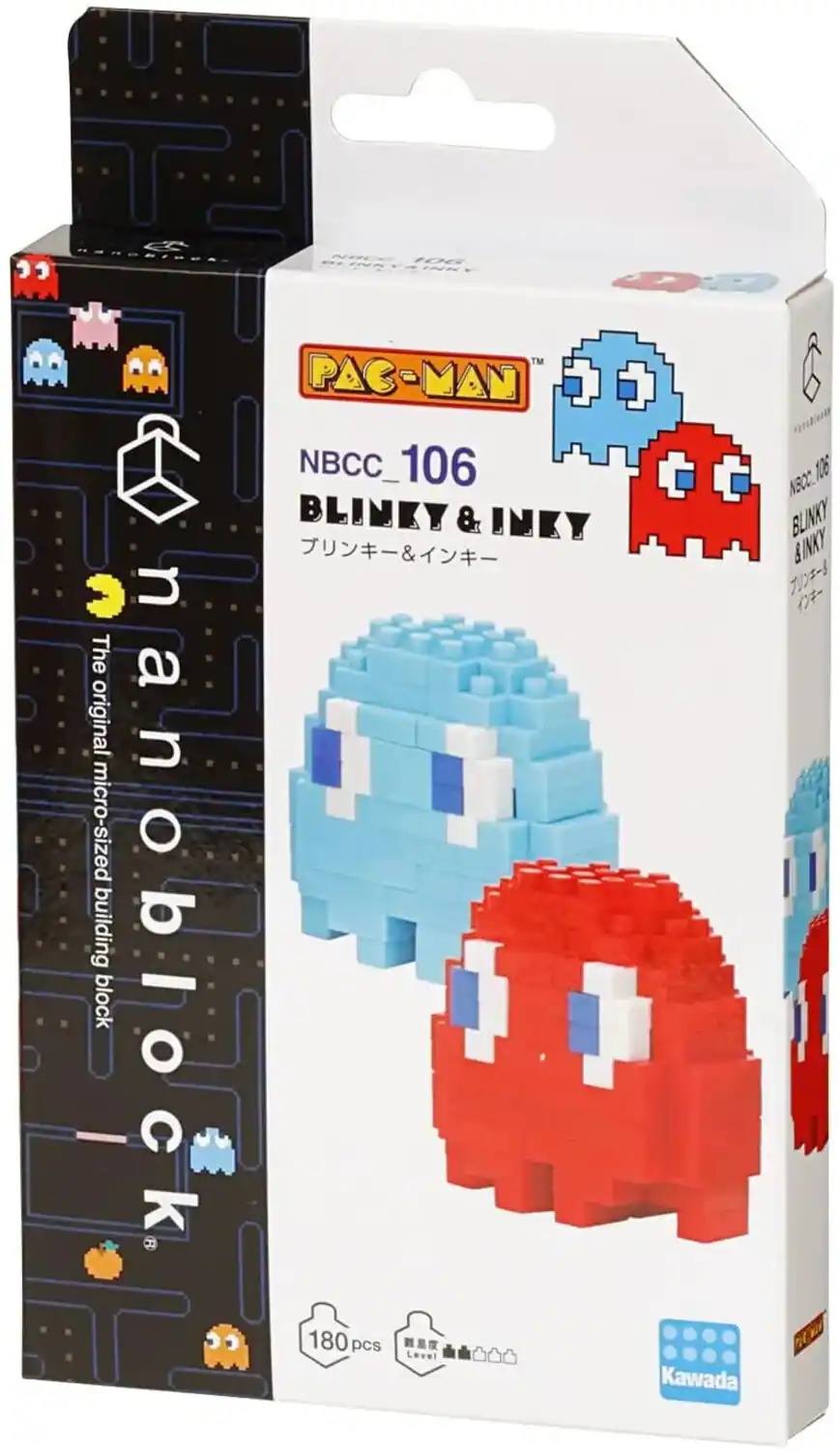 Pac Man Blocky PopMarket Nanoblock Pac Man Character Collection Blinky & Inky Building ...