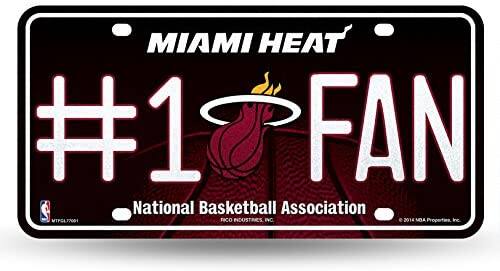 Miami Heat #1 Fan Sparkly Glitter Look License Plate Tag - Number One! - It's all about the Bling Heat Fans
