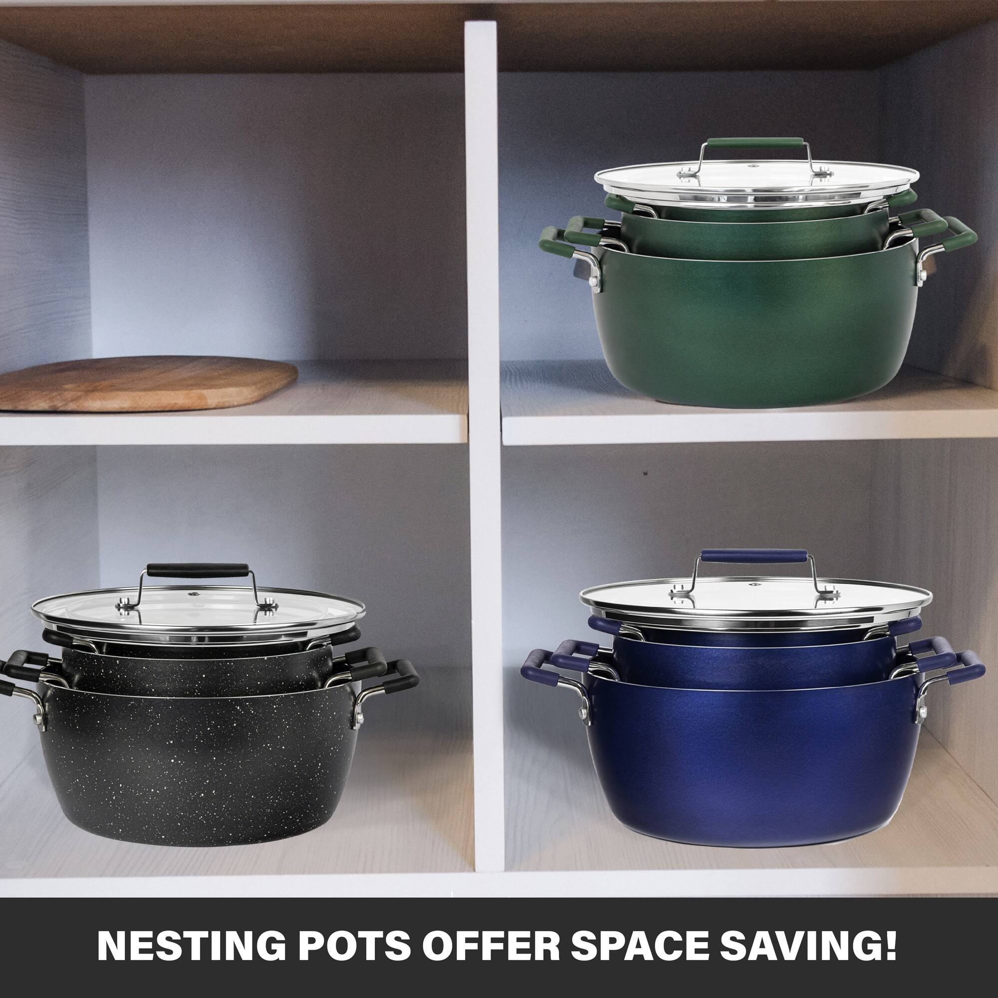 NESTING POTS OFFER SPACE SAVING!