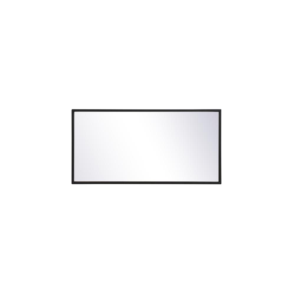 Back. Elegant Decor - Metal frame rectangle mirror 14x28 inch in black - Black.