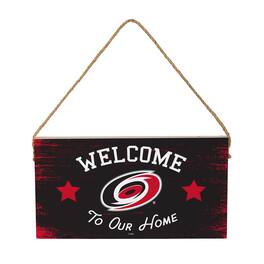 Evergreen Enterprises - Carolina Hurricanes 6" x 11" Welcome Home Wood Wall Sign with Rope Hanger - Multicolor
