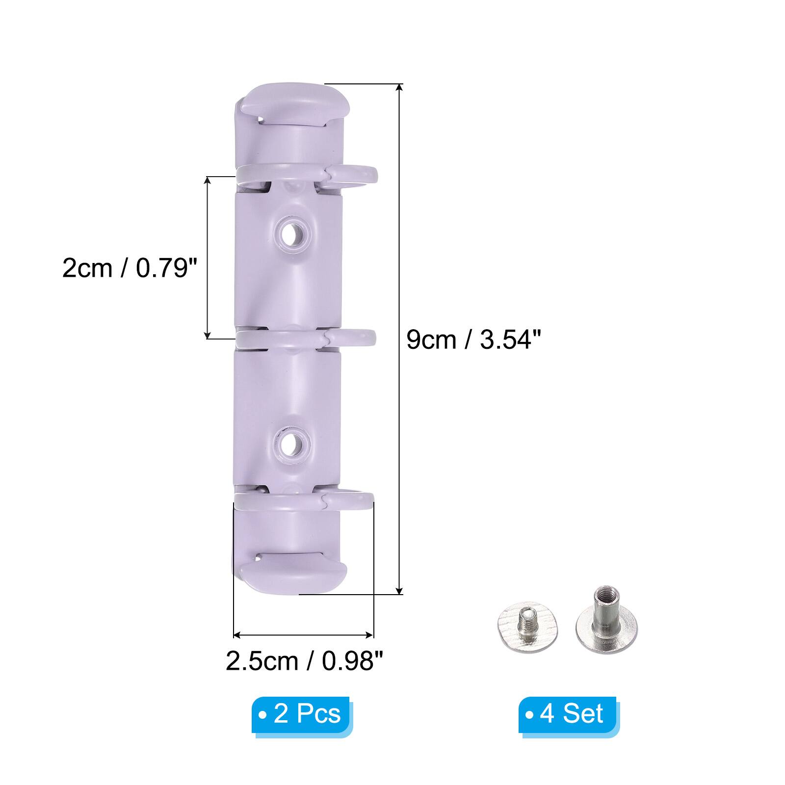2cm / 0.79"  
9cm / 3.54"  
2.5cm / 0.98"  
2 Pcs  
4 Set