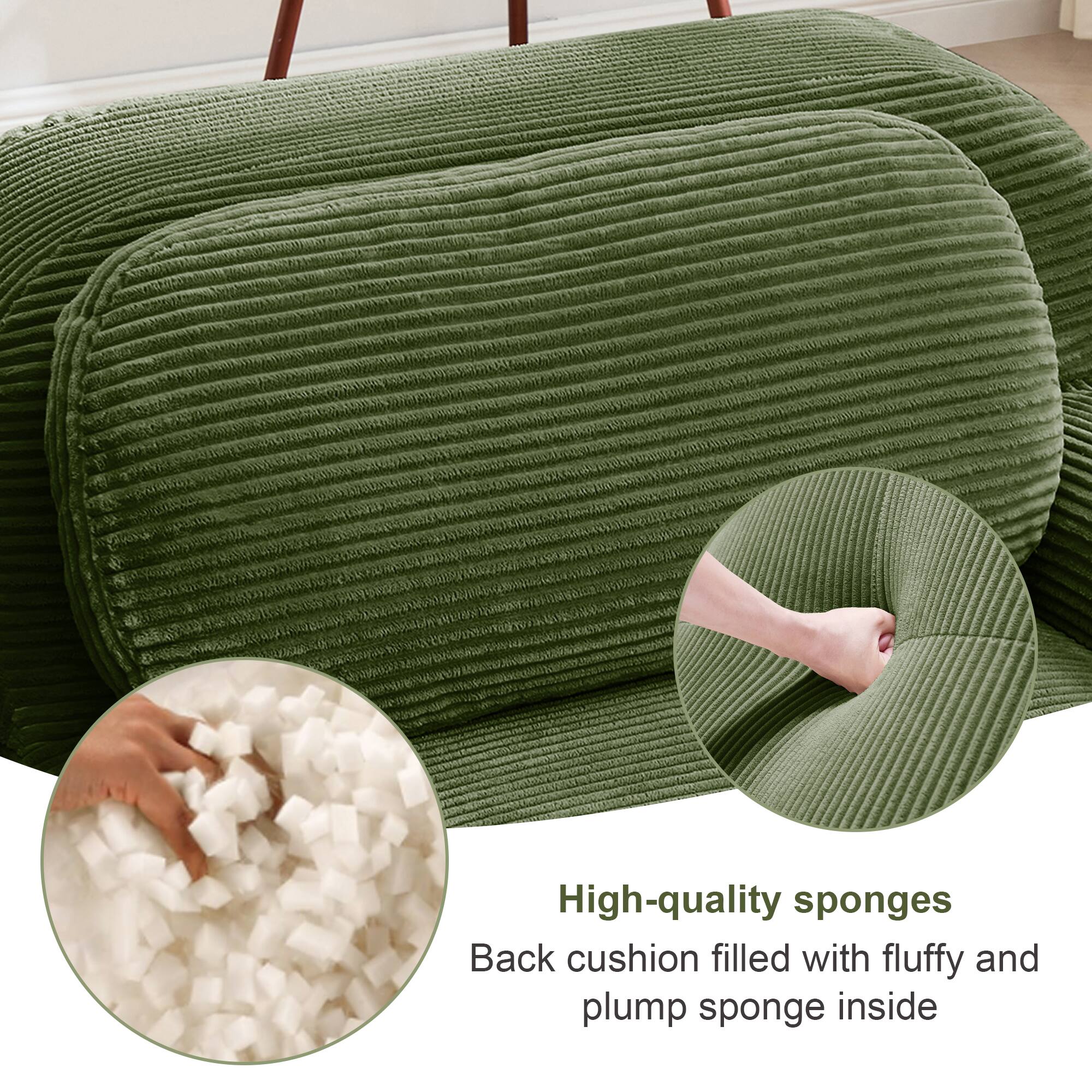 High-quality sponges  
Back cushion filled with fluffy and plump sponge inside