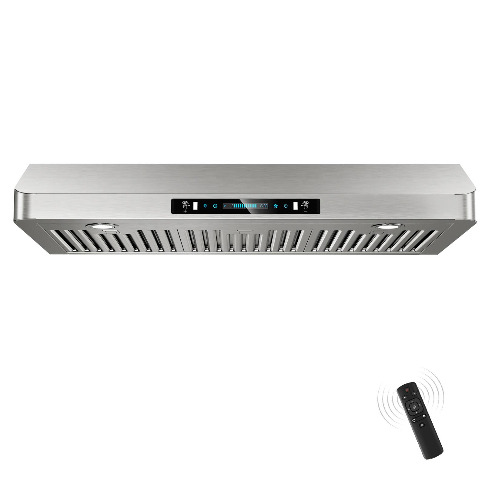 Front. ZJKLA - ZJKLA - 42 inches - Externally Vented - Under cabinet Range Hood - Stainless Steel - Stainless steel.