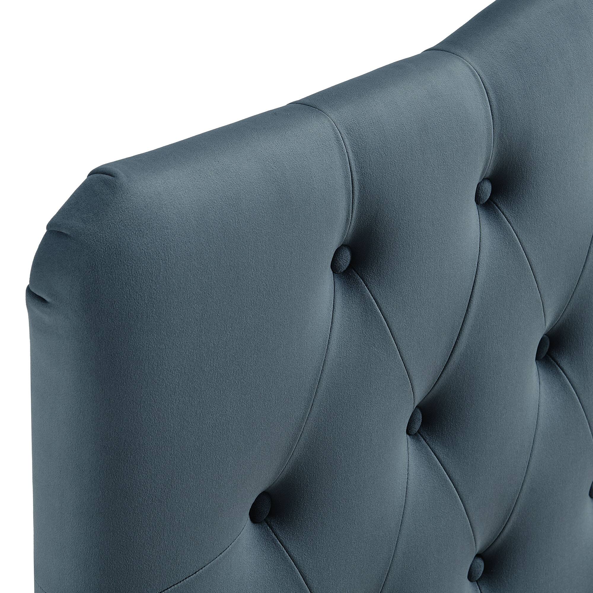 Alt View 4. Modway - Annabel Diamond Tufted Performance Velvet Headboard by Modway - Cadet Blue.