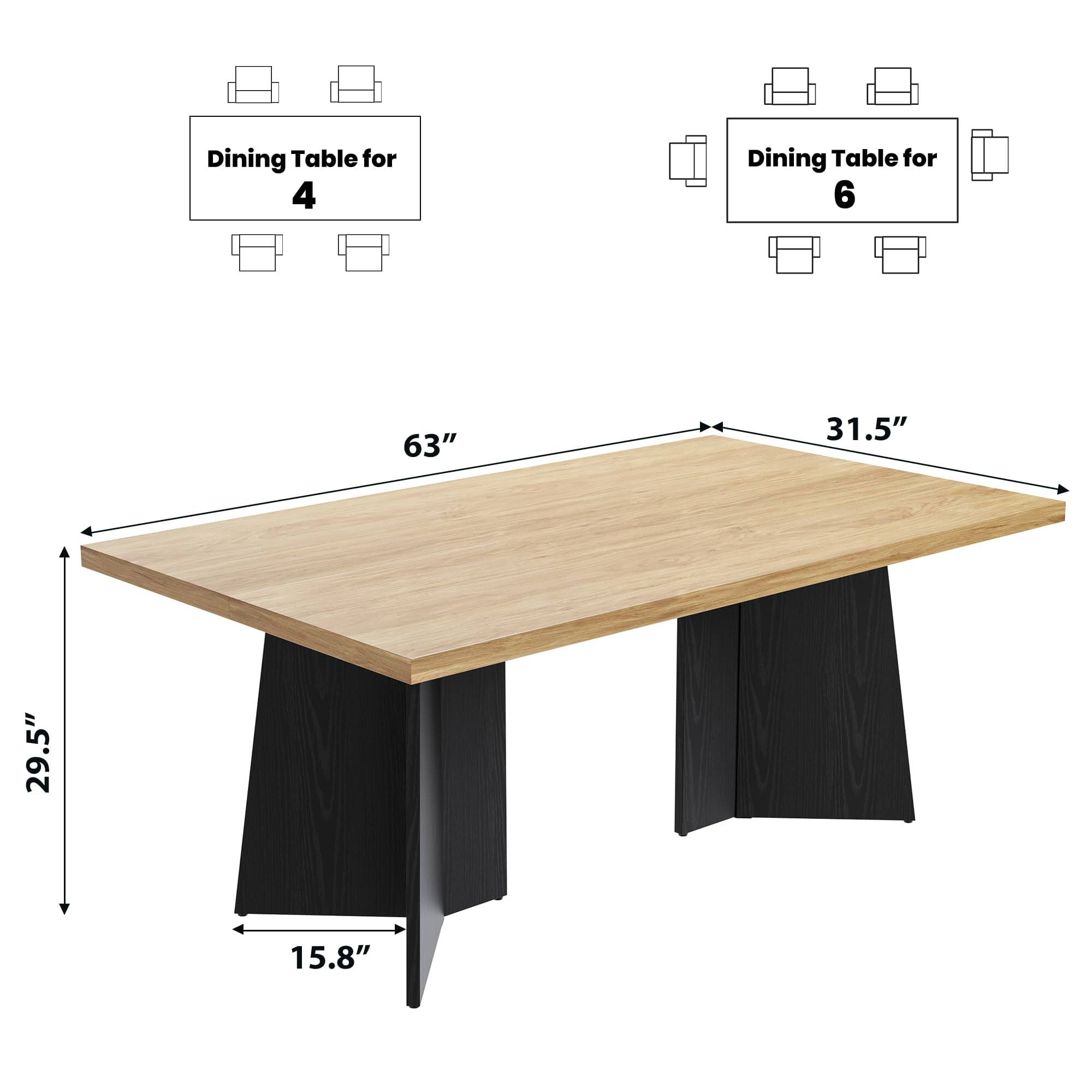 Dining Table for 4  
Dining Table for 6  
63" x 31.5" x 29.5" x 15.8"