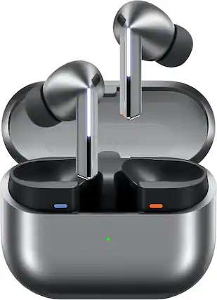 Front. Samsung - Samsung Galaxy Buds 3 Pro AI Real-Time Interpreter True Wireless Earbuds Noise Cancellation Bluetooth Touch Control.