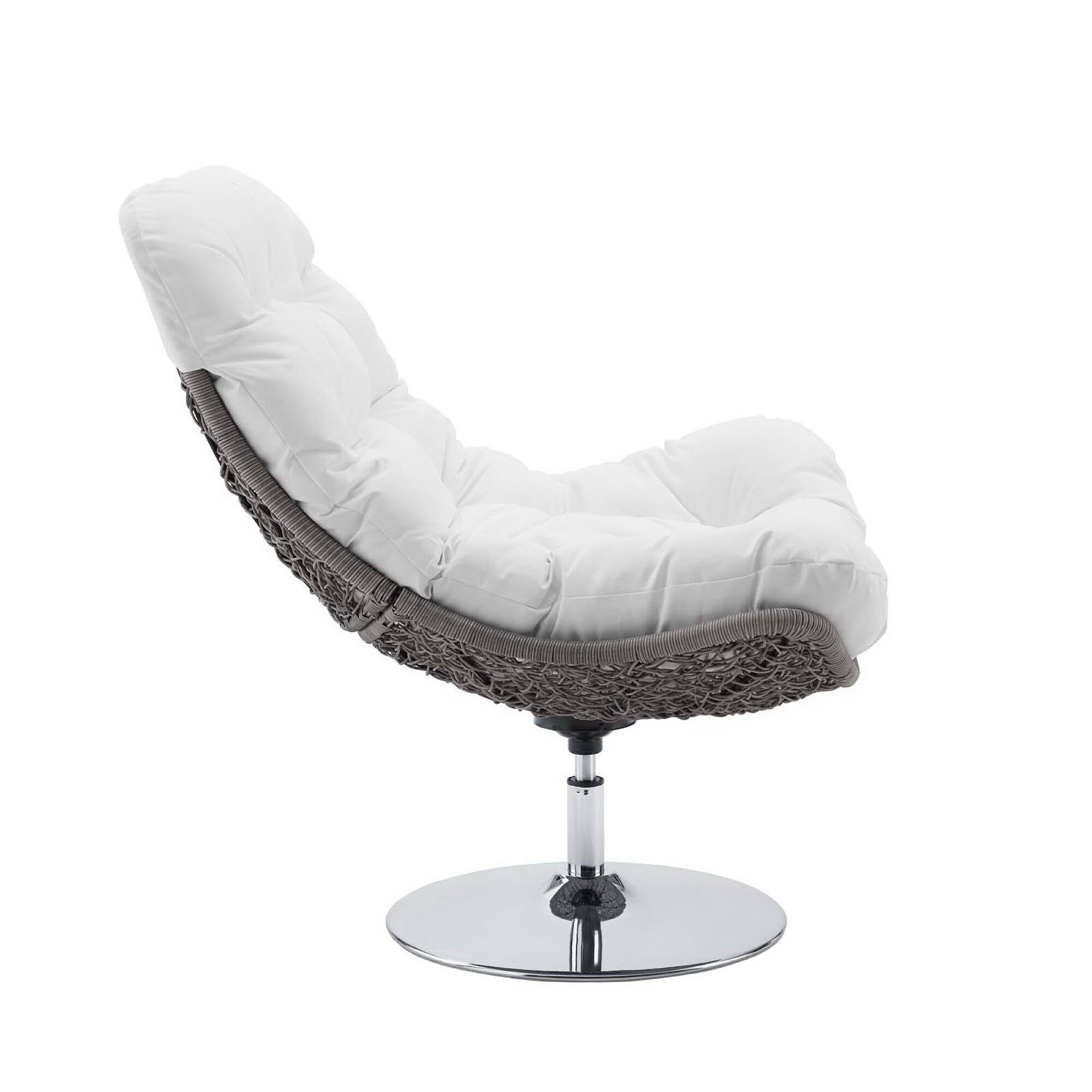 Back. Modway - Brighton Wicker Rattan Outdoor Patio Swivel Lounge Chair by Modway - Light Gray White.