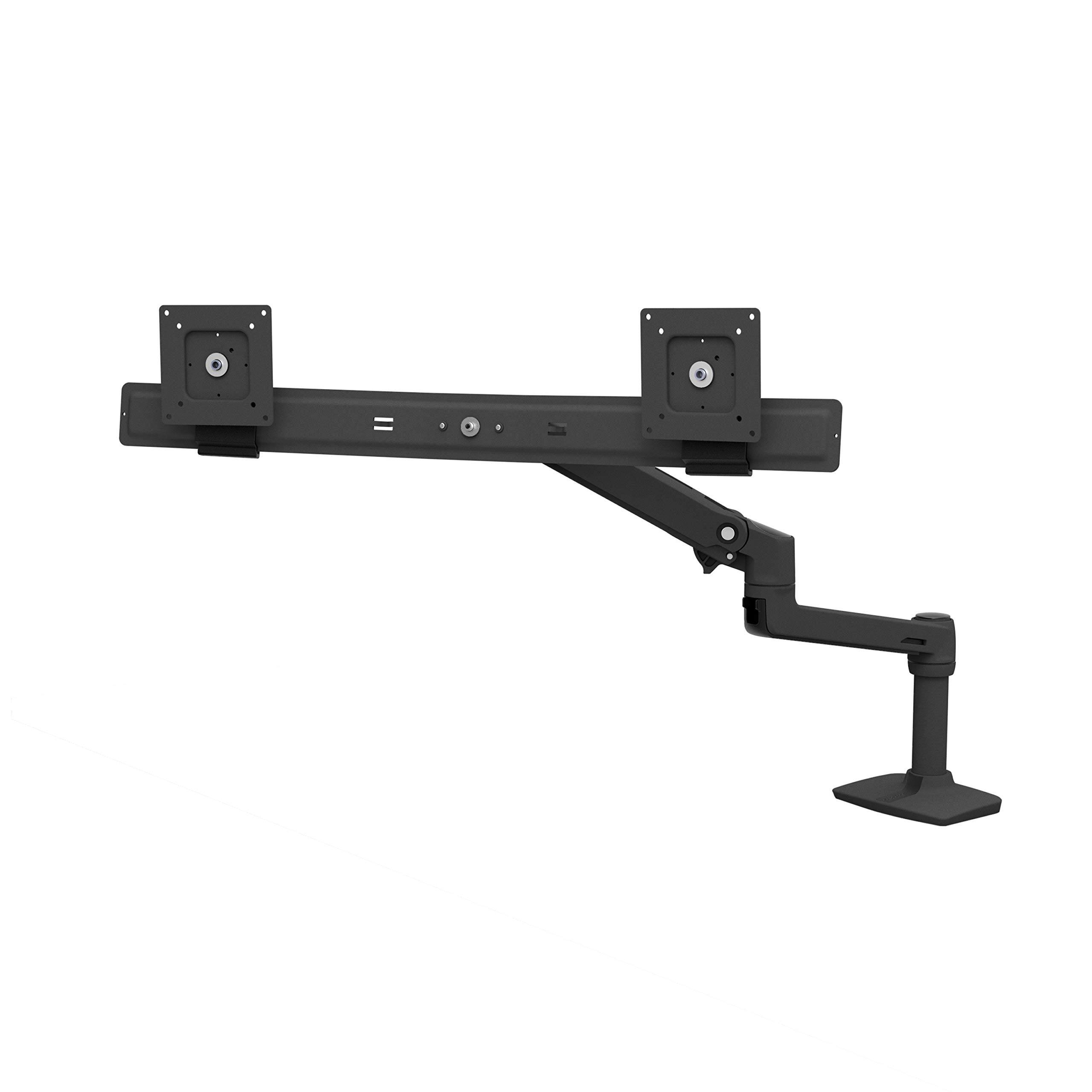 Alt View 2. Ergotron - Mounting Arm for Monitor - Matte Black - 2 Monitor(s) Supported 25" Screen Support - 22.05 lb Load Capacity - Matte Black.