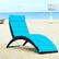 Alt View 1. Costway - Folding Patio Rattan Lounge Chair Chaise Cushioned Portable Garden - Turquoise.