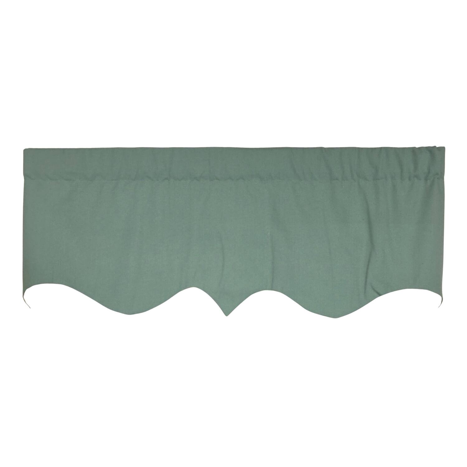 Left. RLF Home - RLF Home Soft Duck Regal Window Valance 100% Cotton Lined Rod Pocket 50" x 17" Green - Green.