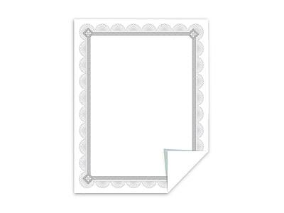 Alt View 2. Southworth - Premium Spiro Design Certificates, 8.5" x 11", White/Silver, 15/Pack (CTP2W) - White/Silver.