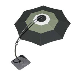 Yardgrace - 11 FT Heavy Duty Cantilever Patio Umbrella with Base and 360 Rotation for Outdoor Backyard and Pool - Gradient green