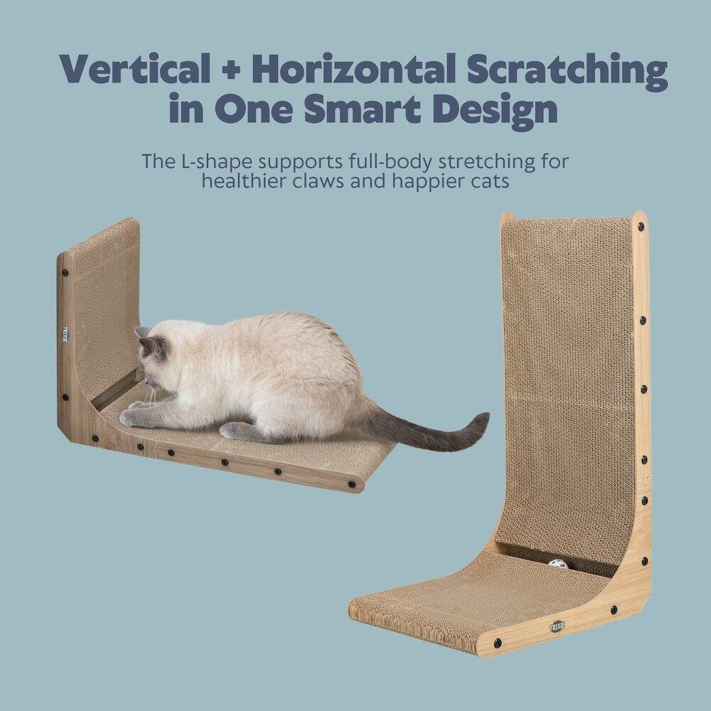 Vertical + Horizontal Scratching in One Smart Design

The L-shape supports full-body stretching for healthier claws and happier cats