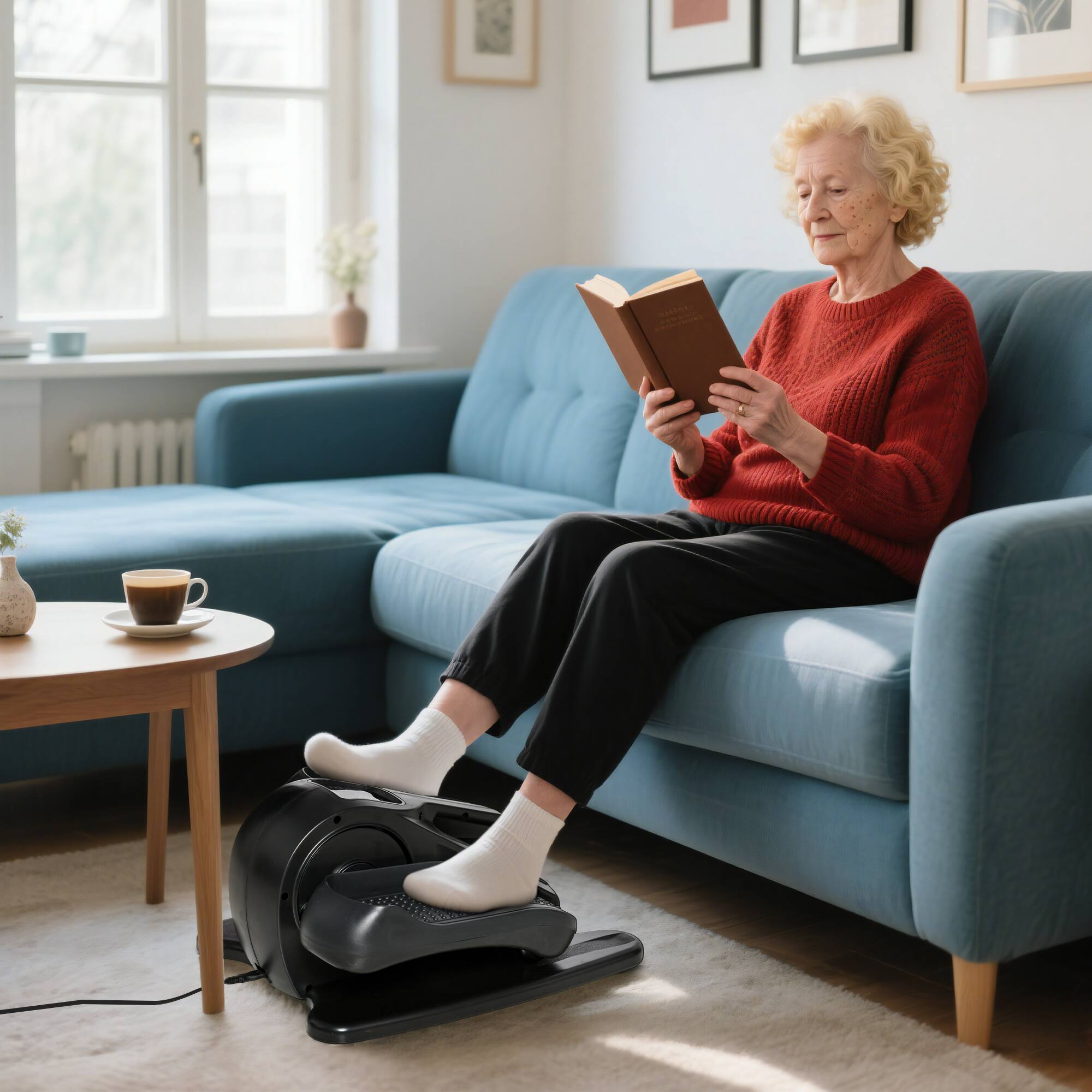 Alt View 1. Soozier - Under Desk Elliptical Exercise Machine, Powered Ellipse Leg Exerciser, Mini Rehabilitation Bike with Adjustable Speed - Black.