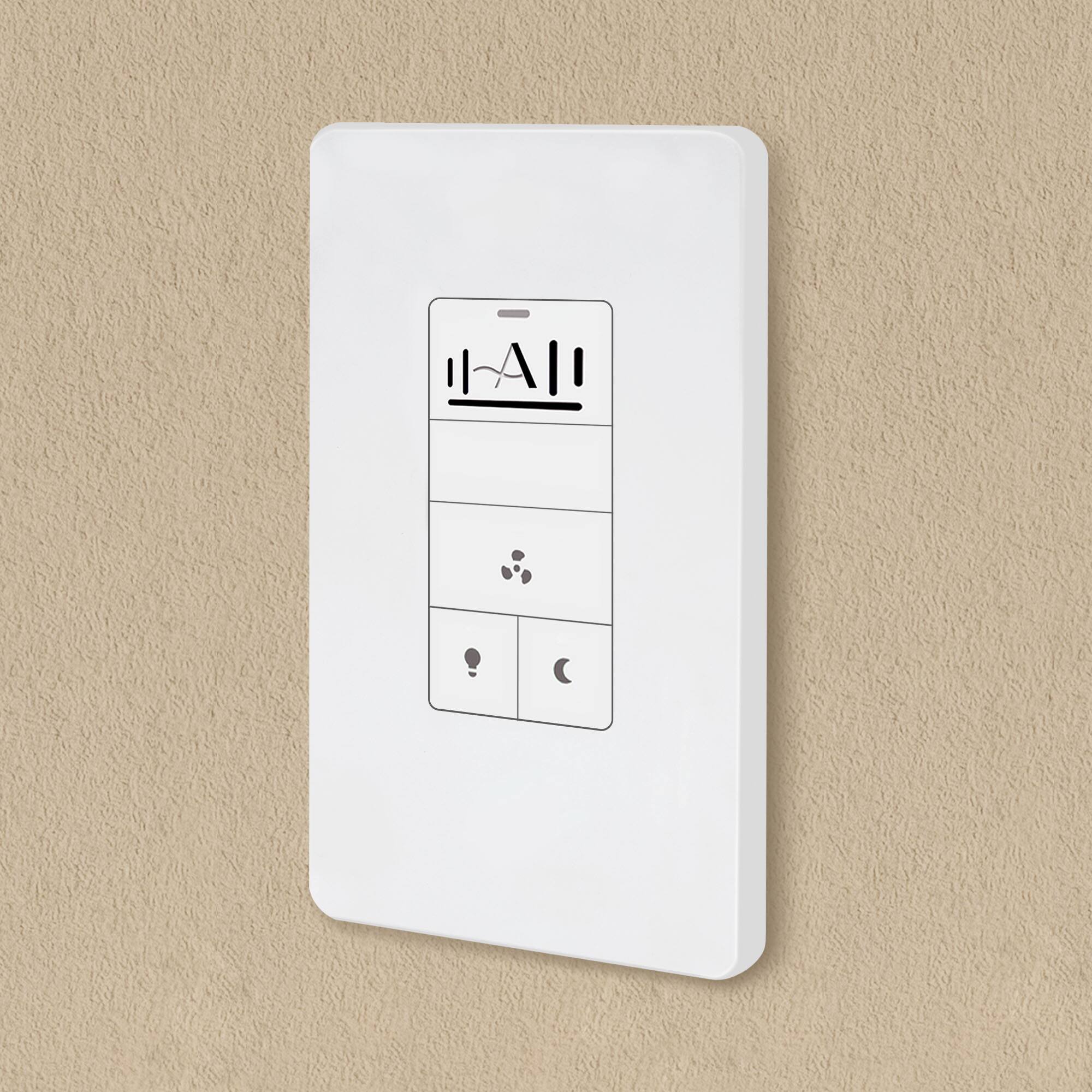 Akicon - Humidity Sensor LED Timer Switch with Motion-Activated Wall Plate for Bathroom Exhaust Fan - White