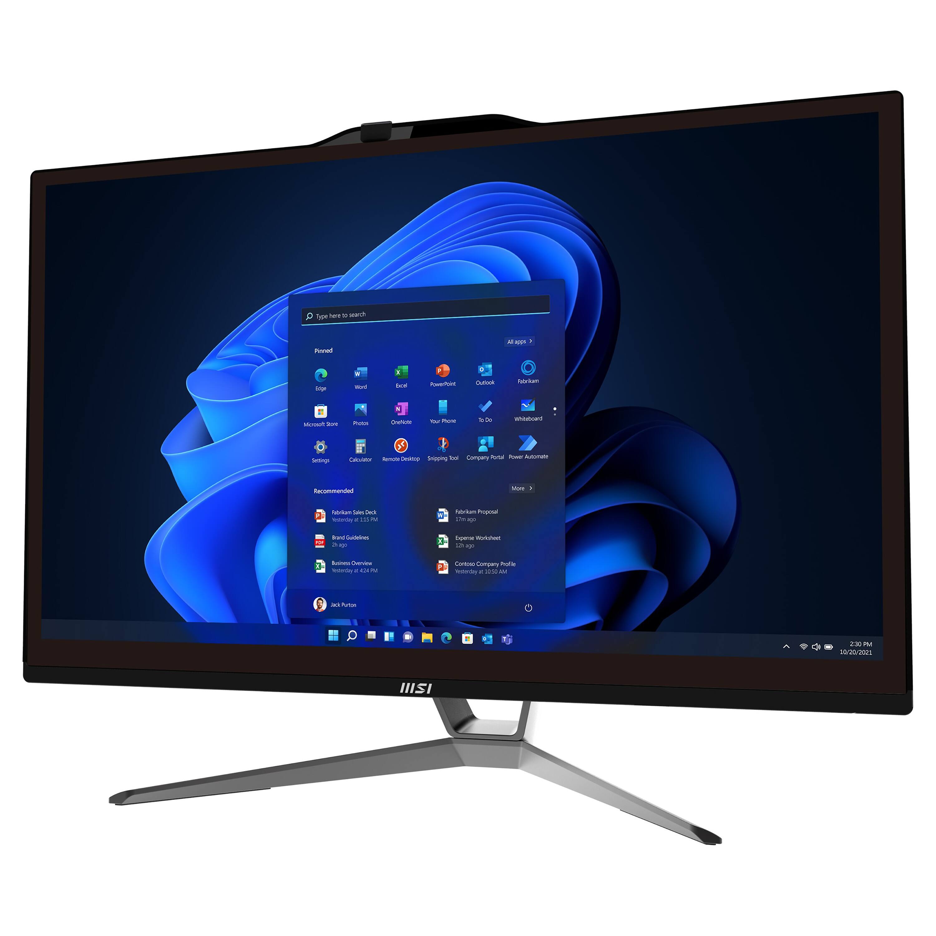 Left. MSI - PRO AP222T 13M 21.5" Full HD Touch-Screen All-in-One - Intel Core i3 13100 - 8GB Memory - 512GB SSD - Black.