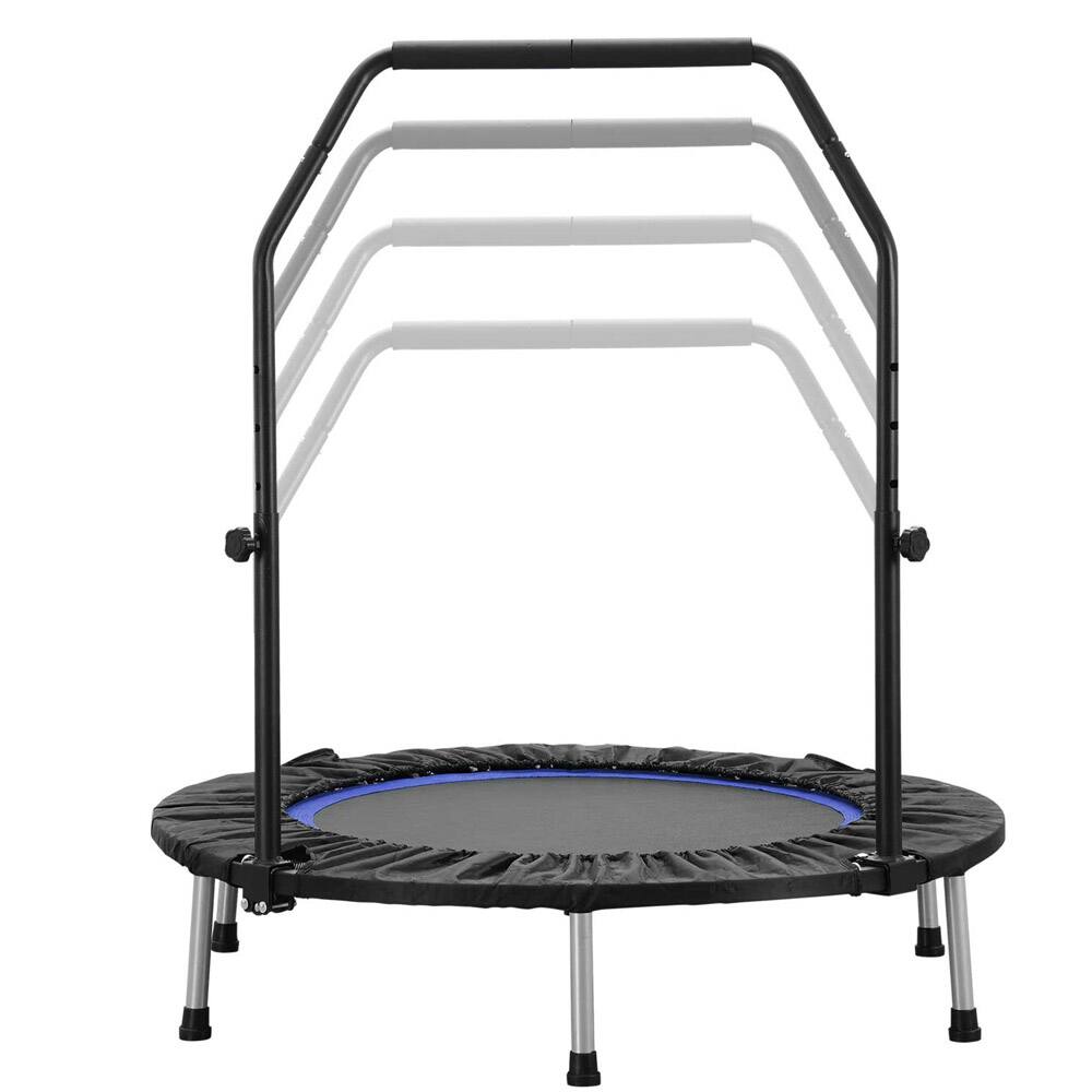 Back. Ainfox - Ainfox 40inch Foldable Mini Trampoline Fitness Rebounder with Adjustable Foam Handle - blue.