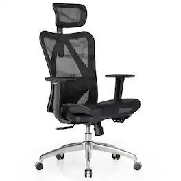SIHOO - M57 Ergonomic Office Chair with 3D Armrest, Mesh Desk Chair with Lumbar Support, 300lb - Black