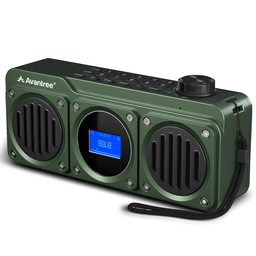 Front. Avantree - Boombyte - Portable Digital FM Radio with Bluetooth Speaker, Superb Sound, Metal Finish.