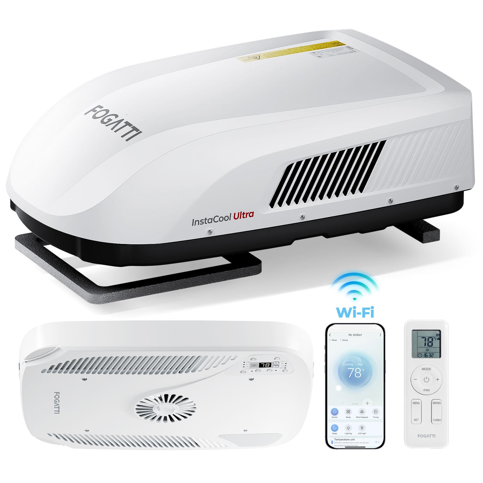 Fogatti - Instacool Ultra RV Rooftop Air Conditioner 16000 BTU, Heating and Cooling, ADB with Smart Control, 2-Year Warran - White price history on PriceWatchPro