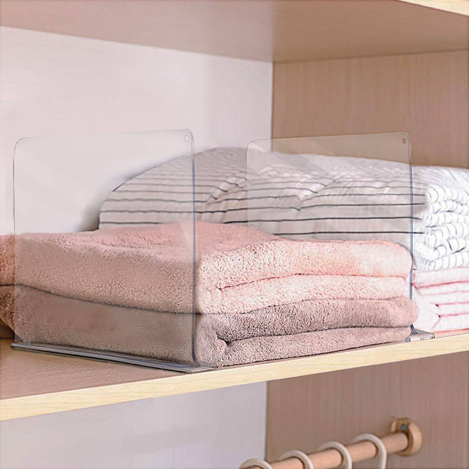 Alt View 2. Sorbus - Sorbus Acrylic Adhesive Shelf Divider Organizers, w/Self Adhesive Tape, Great for Closet Organization, Clothes - Clear.
