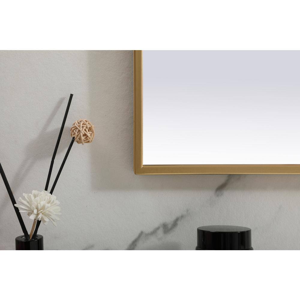 Alt View 1. Elegant Decor - Metal Frame Arch Mirror 39x24 Inch in Brass - Brass.