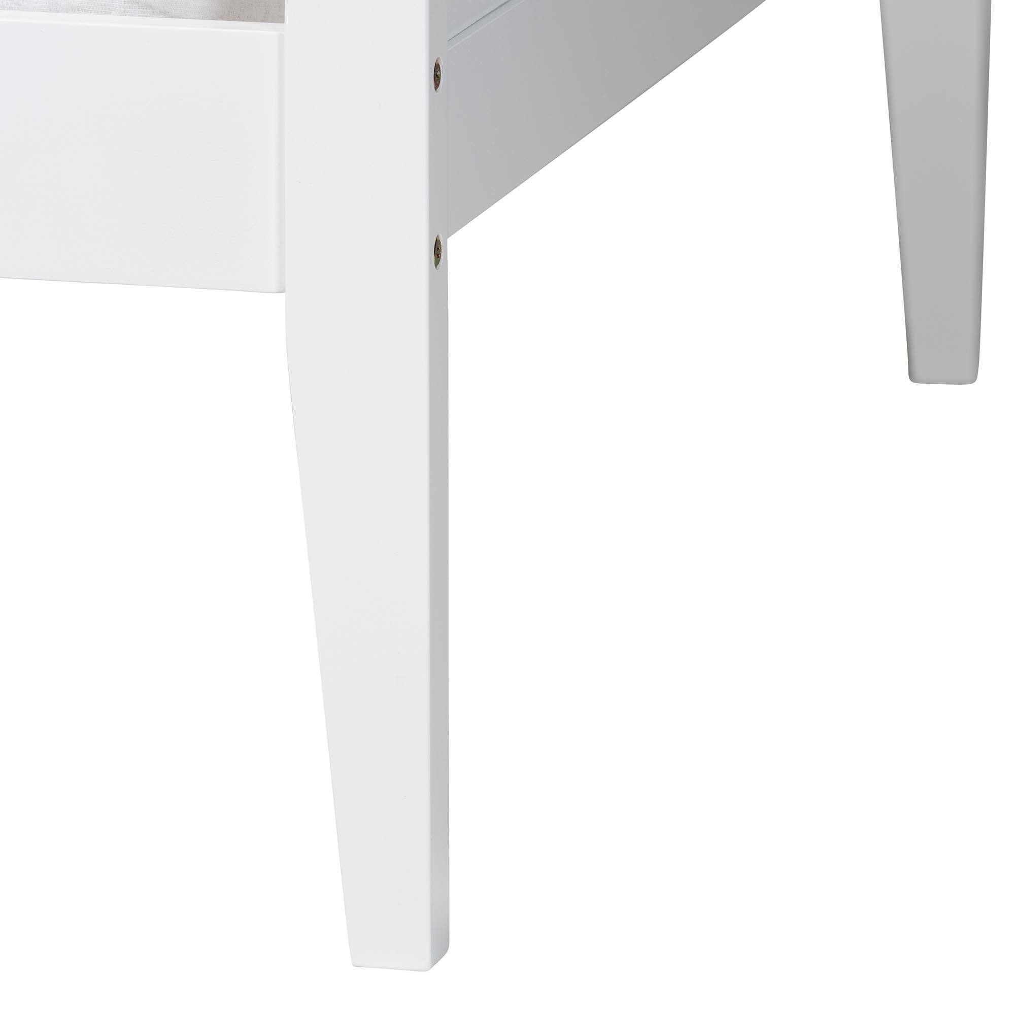 Alt View 1. Baxton Studio - Lara Twin Daybed - Modern Wood Bed Frame with Wraparound Laser-Cut Decorative Headboard Overlay - White.