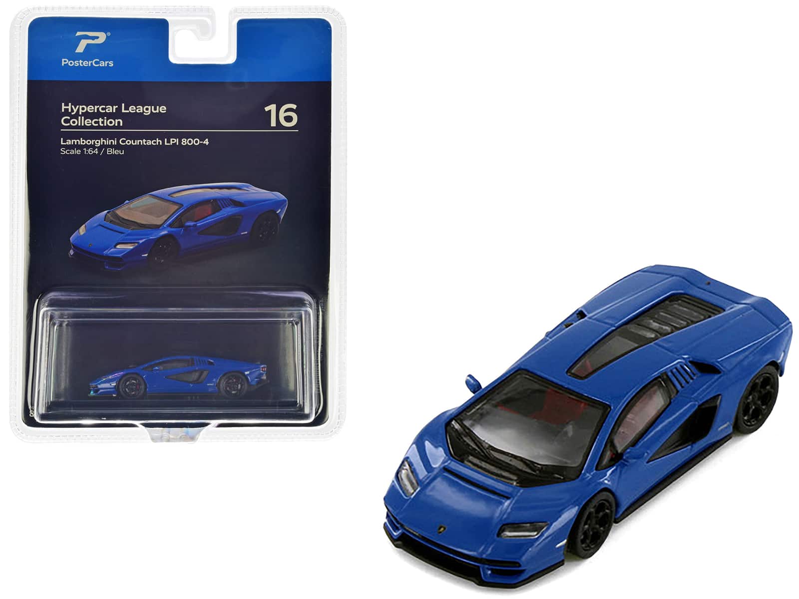 "Lamborghini Countach LPI 800-4 Blue ""Hypercar League Collection"" 1/64 Diecast Model Car by PosterCars" price history on PriceWatchPro