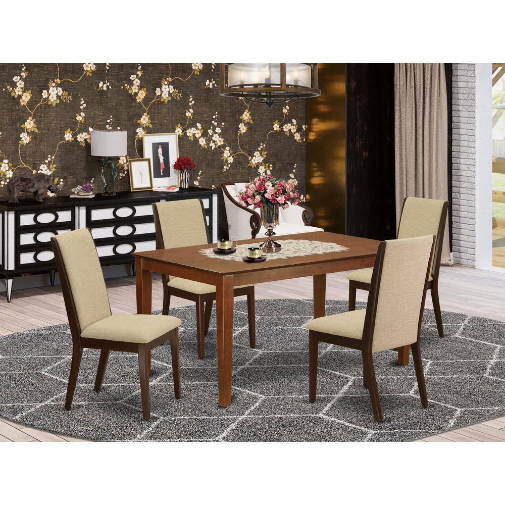 Left. East West Furniture - Dining Room Set Mahogany - Brown.