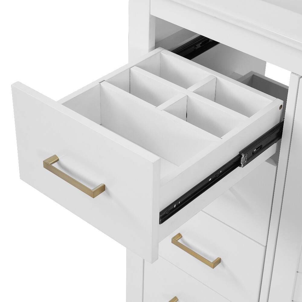 Alt View 7. Loheer - Loheer 36 inch bathroom vanity with sink Solid Wood Frame White - White.