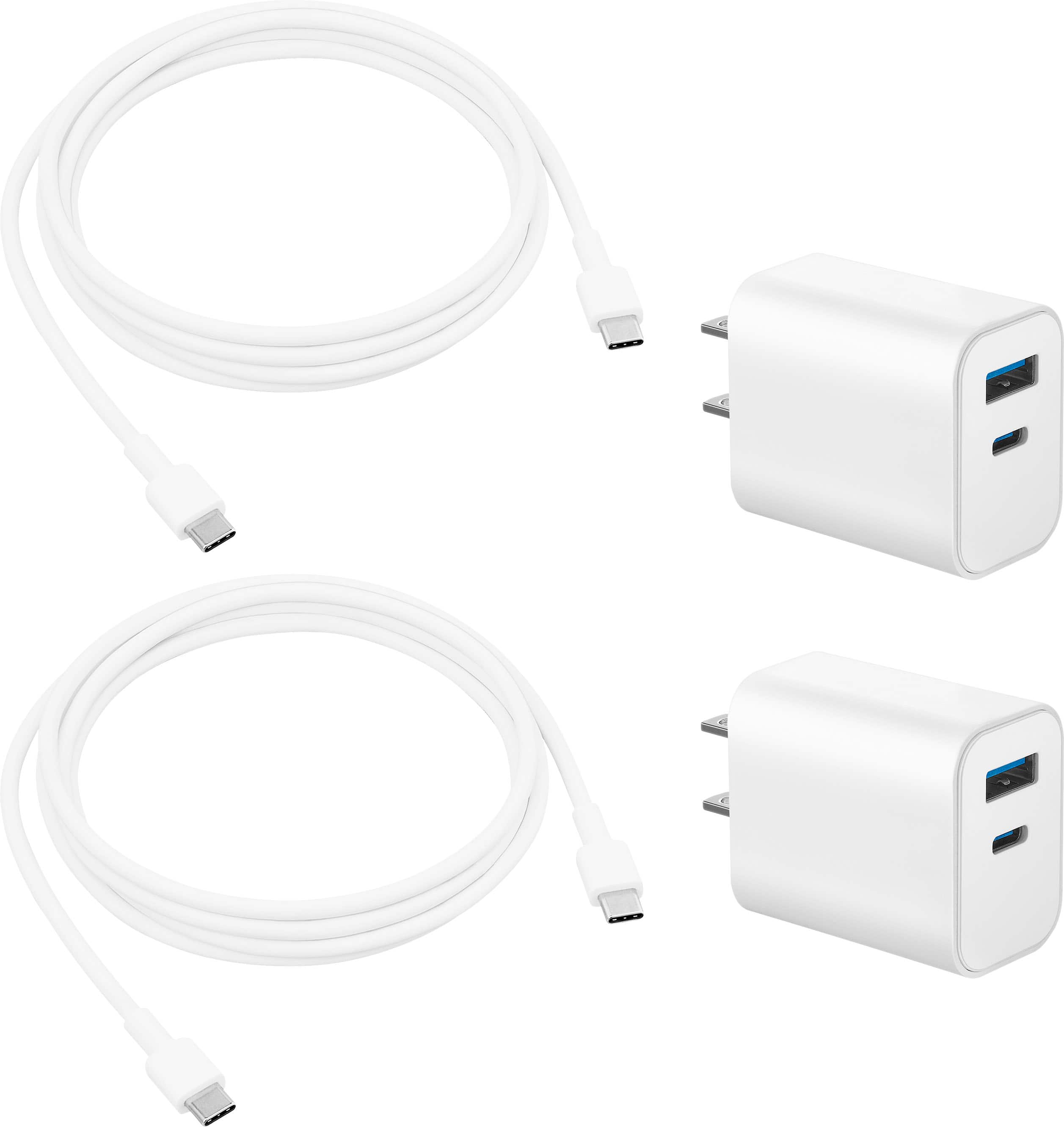 Alt View 31. Best Buy essentials™ - 20W Dual-Port Wall Charging Kit for USB-C Smartphones, Tablets and More (2 Pack) - White.