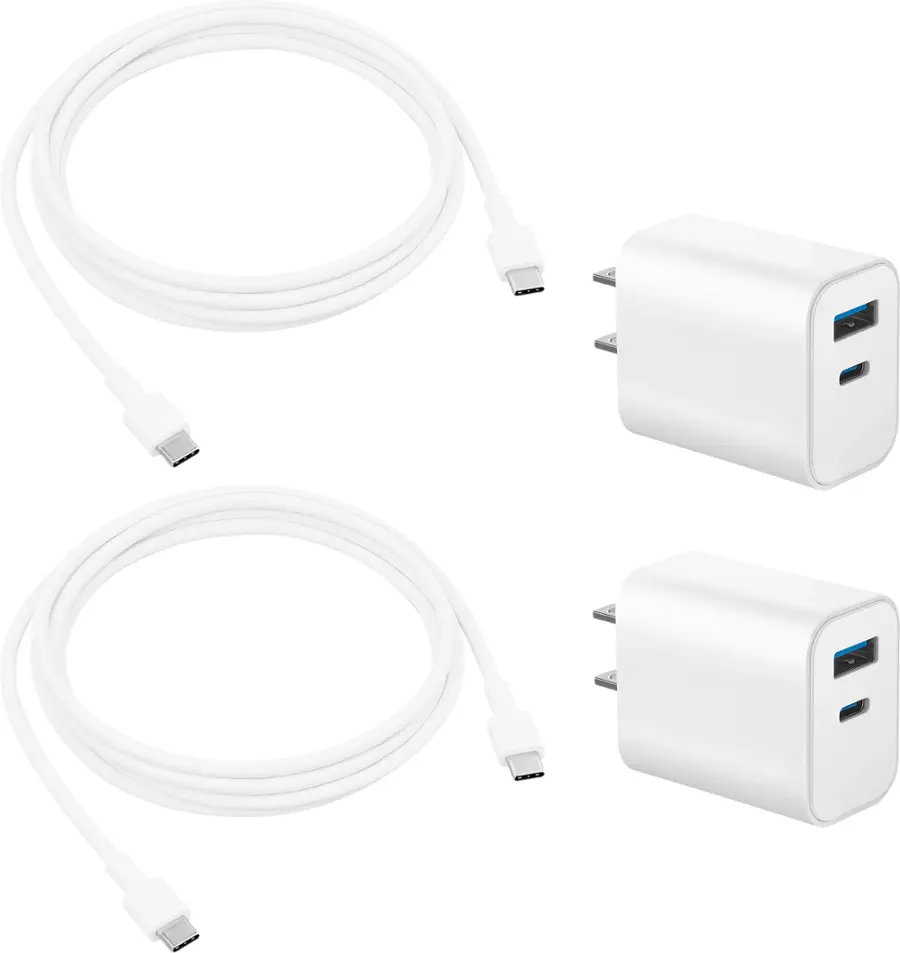 Alt View 31. Best Buy essentials™ - 20W Dual-Port Wall Charging Kit for USB-C Smartphones, Tablets and More (2 Pack) - White.