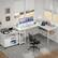 Alt View 1. Aheaplus - Reversible Corner Desk with Power Outlets & USB Ports, Storage Shelves for Gaming & Home Office, Easy Assembly - White.