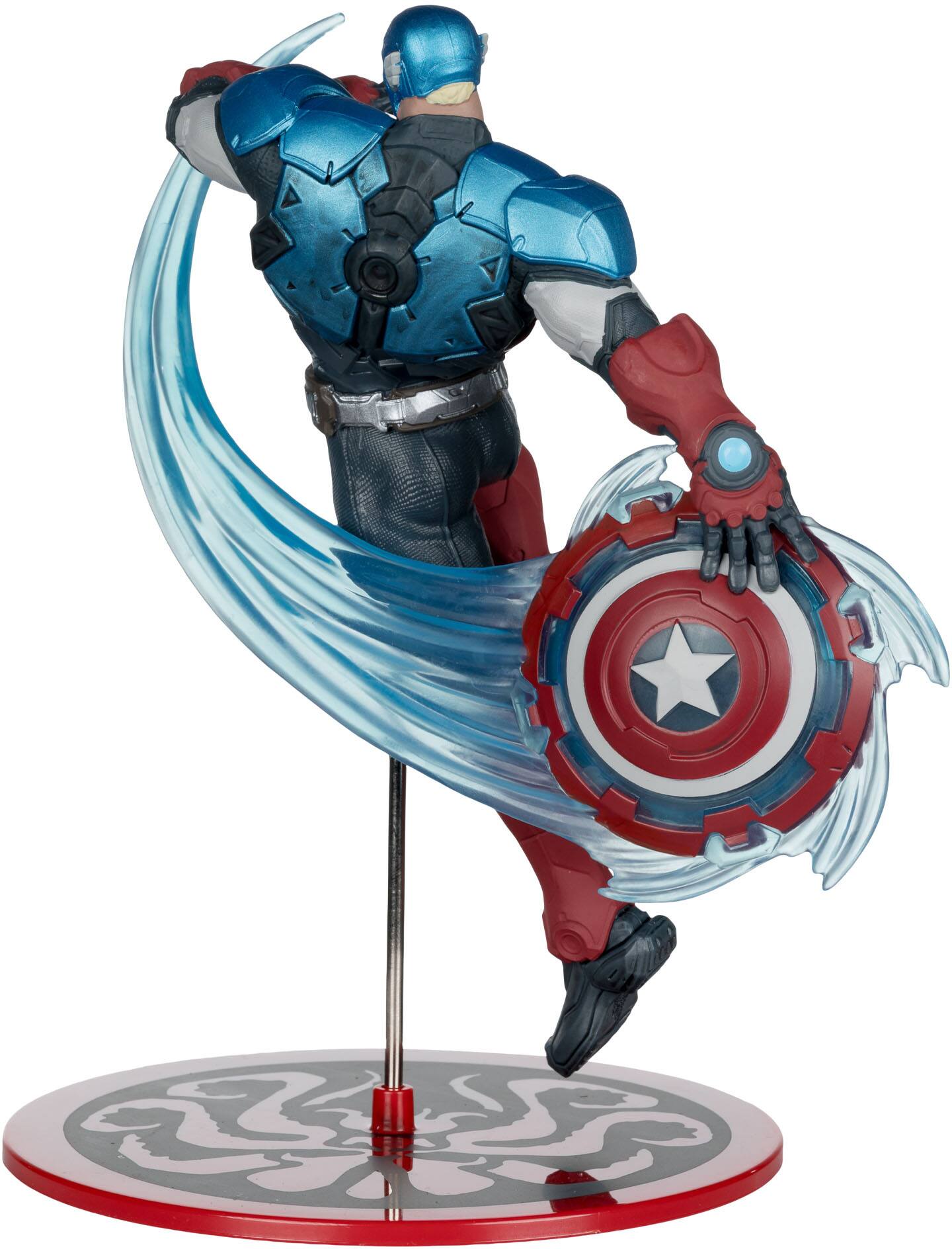 Back. McFarlane Toys - Marvel Rivals 7.9" Captain America 1:10th Scale Collectible.