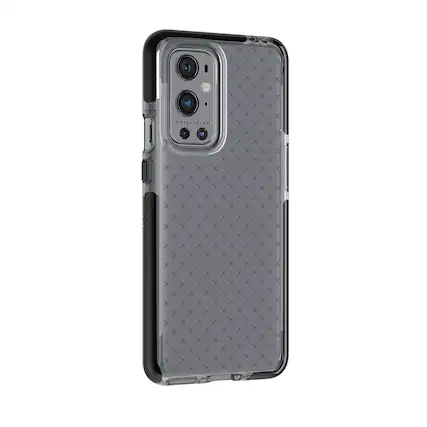 Front. Tech21 - Tech21 Evo Check Non Slip Case to Product Your Phone and Camera for OnePlus 9 5G - Smokey Black.