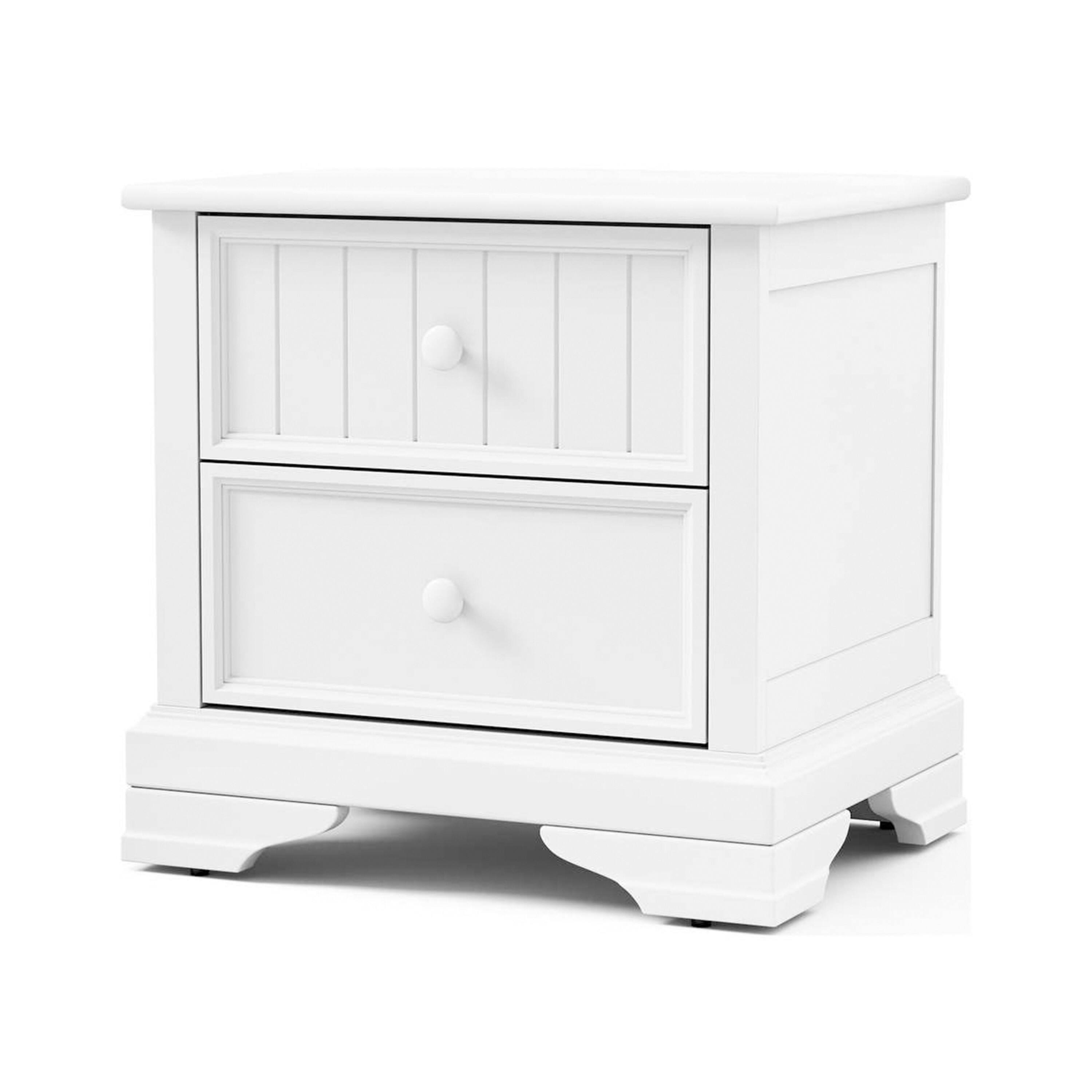Manhattan Lane - Toli Nightstand 2 Drawers w Round Knobs,, 24 Inch - White