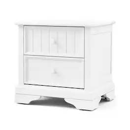 Manhattan Lane - Toli Nightstand 2 Drawers w Round Knobs,, 24 Inch - White