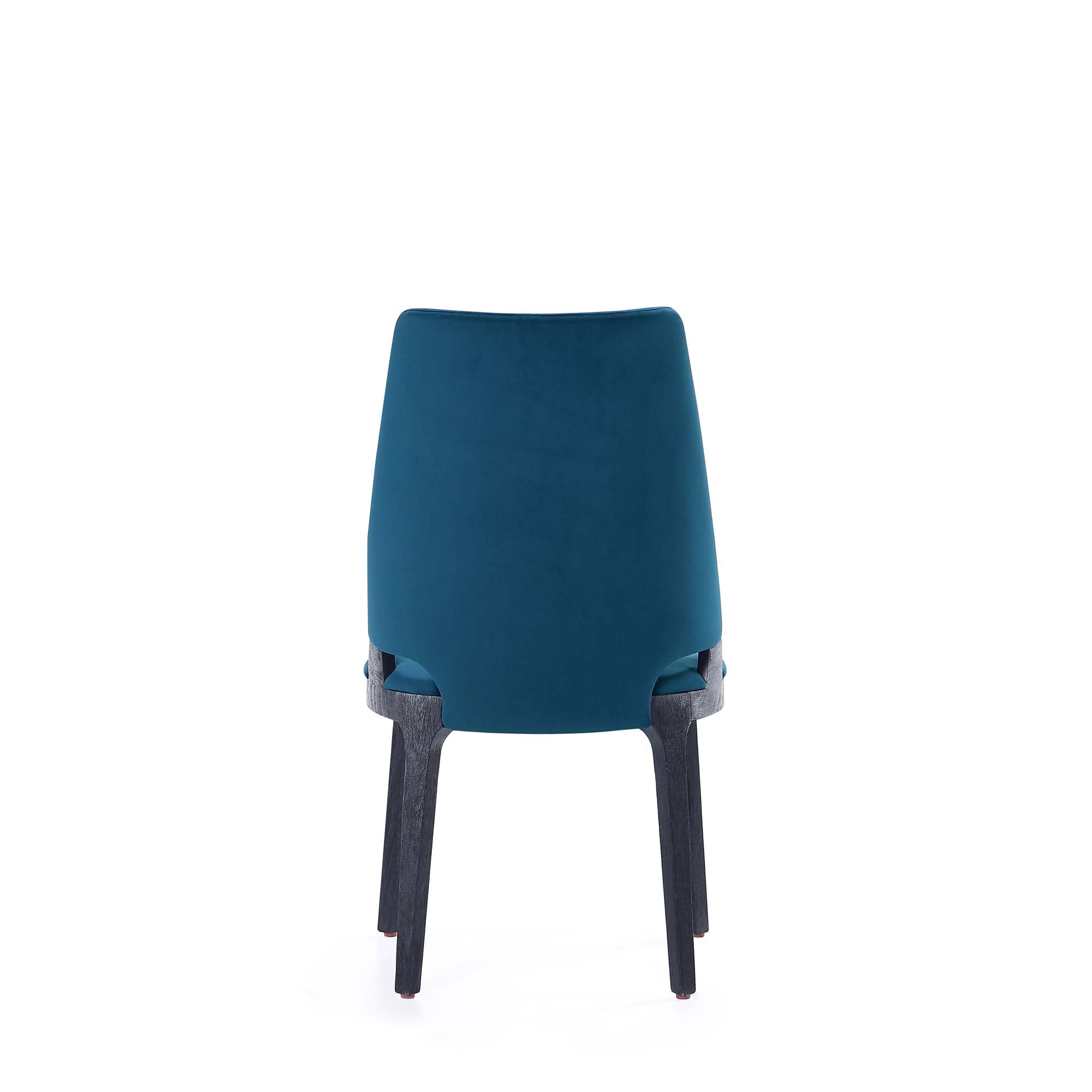 Alt View 4. Manhattan Comfort - Kara Modern Wood Upholstered Dining Chair - Set of 2 - Blue.