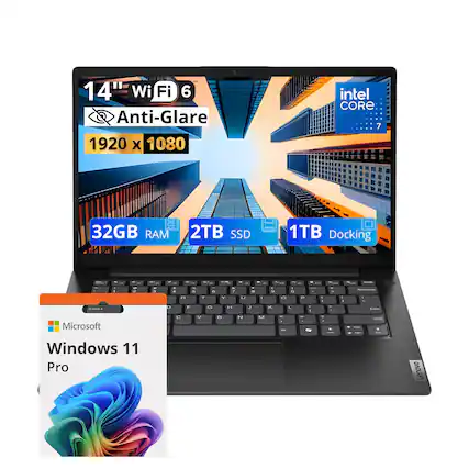 14" Wi-Fi 6 Anti-Glare 1920 x 1080 Intel Core 7 32GB RAM 2TB SSD 1TB Docking - Microsoft Windows 11 Pro - Lenovo