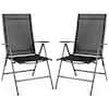 Front. Costway - Costway Set of 2 Patio Folding Chair Recliner Adjustable - Black.