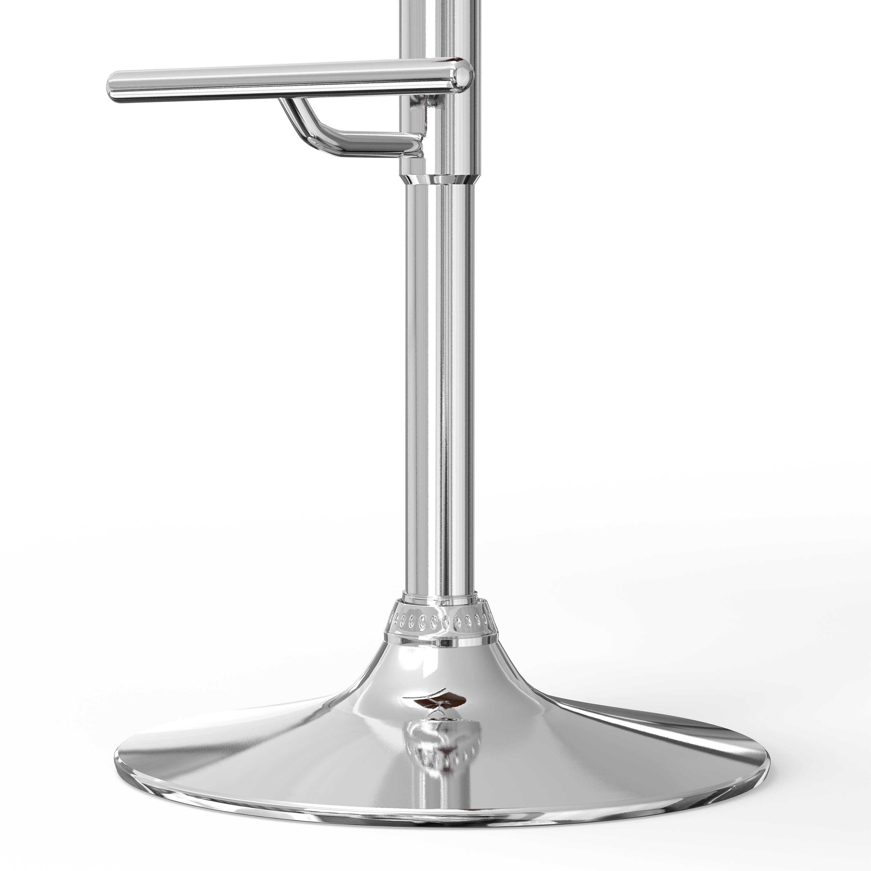 Alt View 5. Simpli Home - Sheldon Mid Century Modern 34 inch Adjustable Swivel Bar Stool in White Vegan Faux Leather - White.