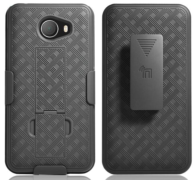 Alt View 2. Nakedcellphone - Case with Stand and Belt Clip Holster for Jitterbug Smart2 - Black.