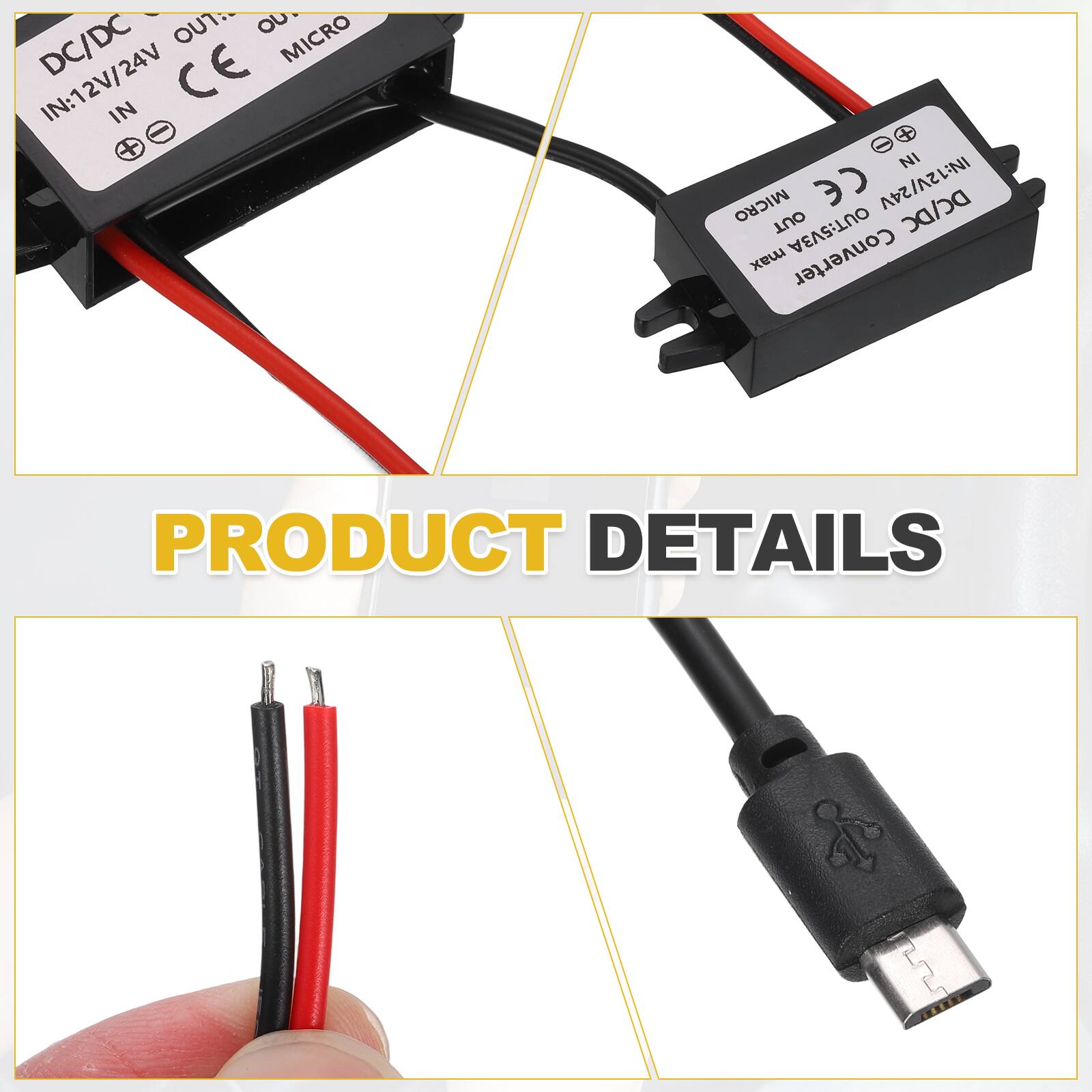 OUT: DC/DC MICRO  
IN: 12V/24V CE IN  
OUT: 5V3A max  

PRODUCT DETAILS