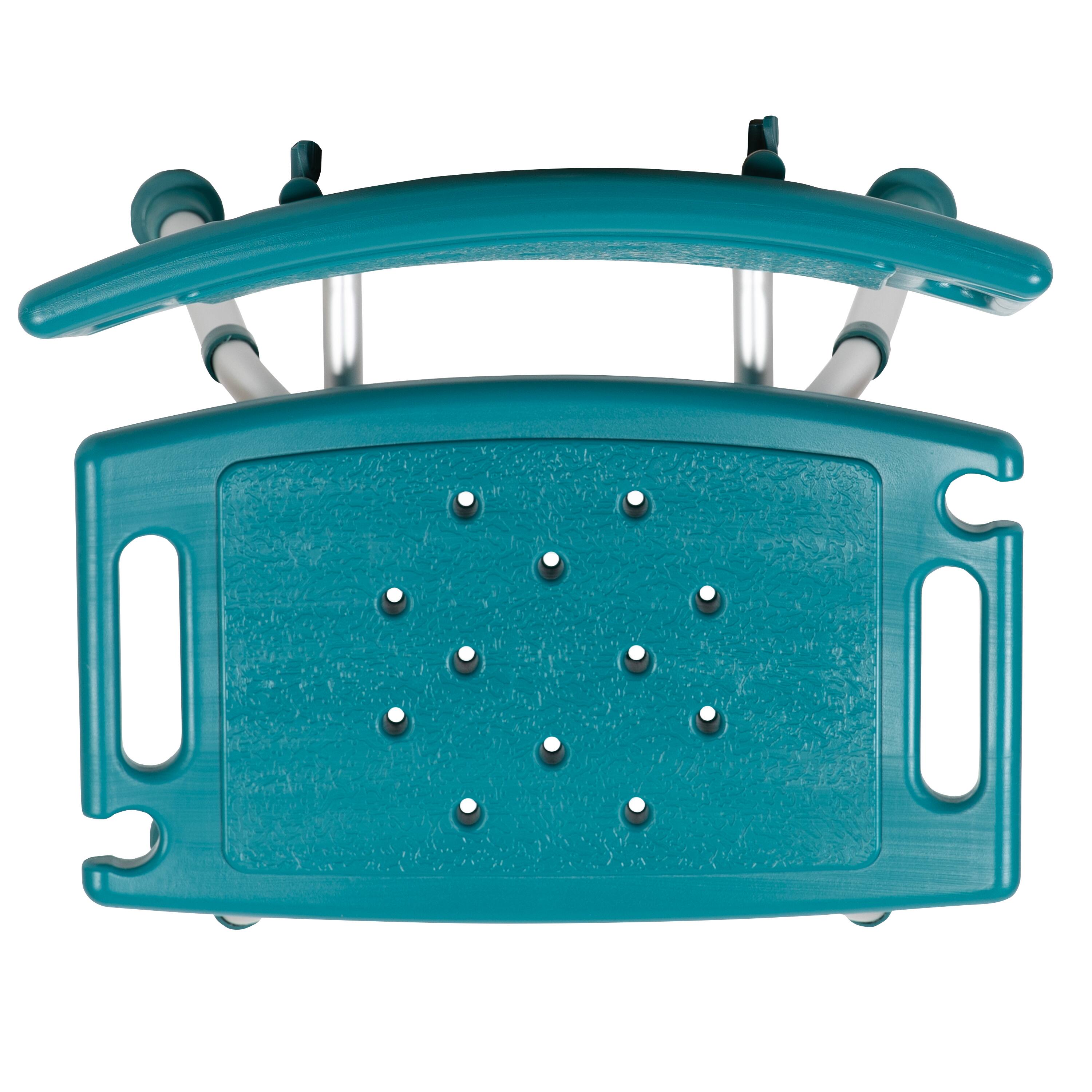 Alt View 9. Emma + Oliver - Tool-Free 300 Lb. Capacity, Adjustable Bath & Shower Chair with Large Back - Teal.